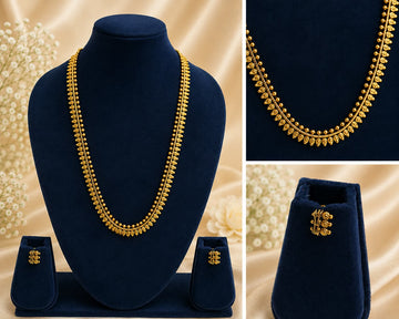 TRADITIONAL GOLD BEAD NECKLACE WITH EARRINGS