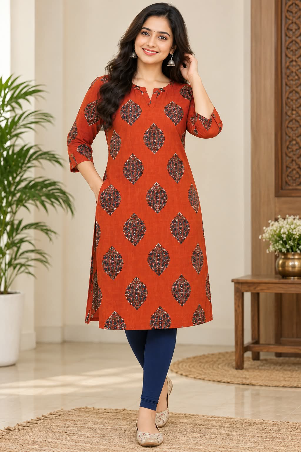 ANVITA BRICK RED KURTA