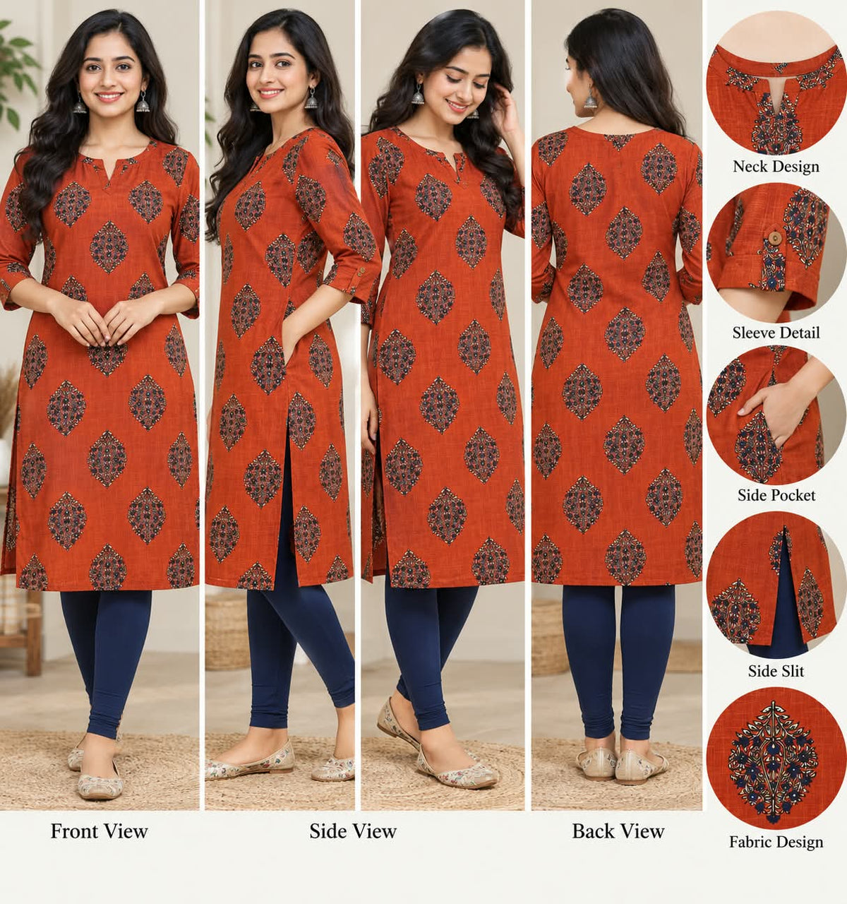 ANVITA BRICK RED KURTA