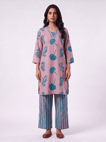 Blush And Teal Cotton 2 Piece Set