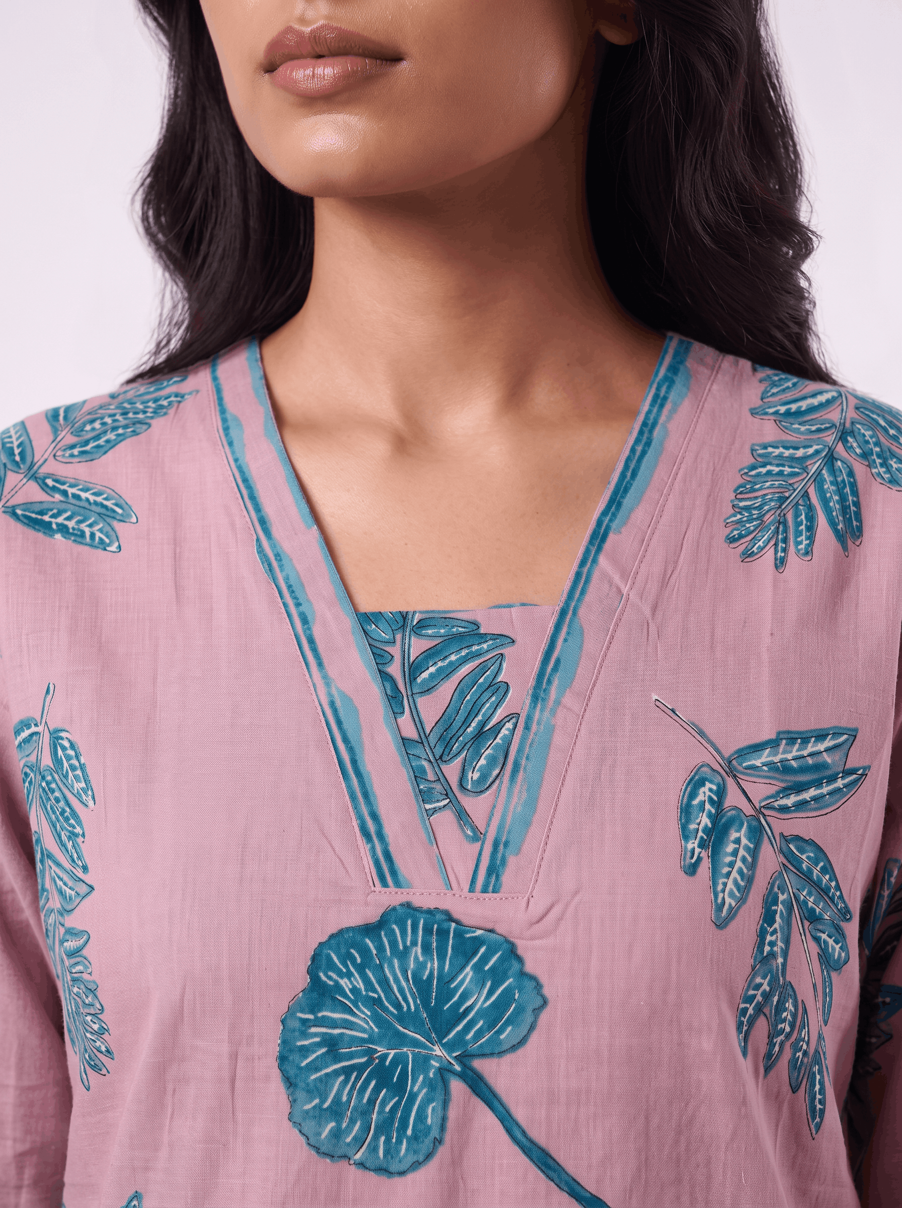 Blush And Teal Cotton 2 Piece Set