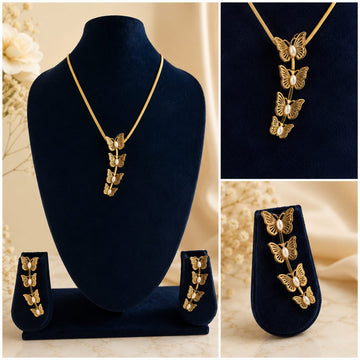 BUTTERFLY CASCADE NECKLACE SET WITH EARRINGS