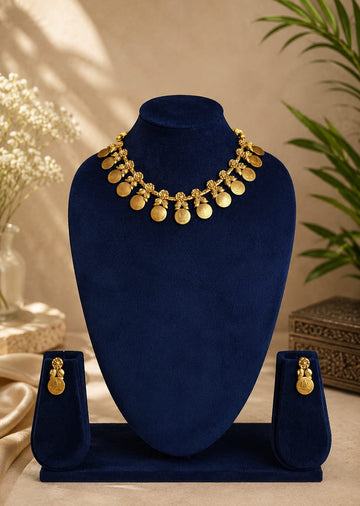 Coin Maanga Lakshmi Necklace With Earrings