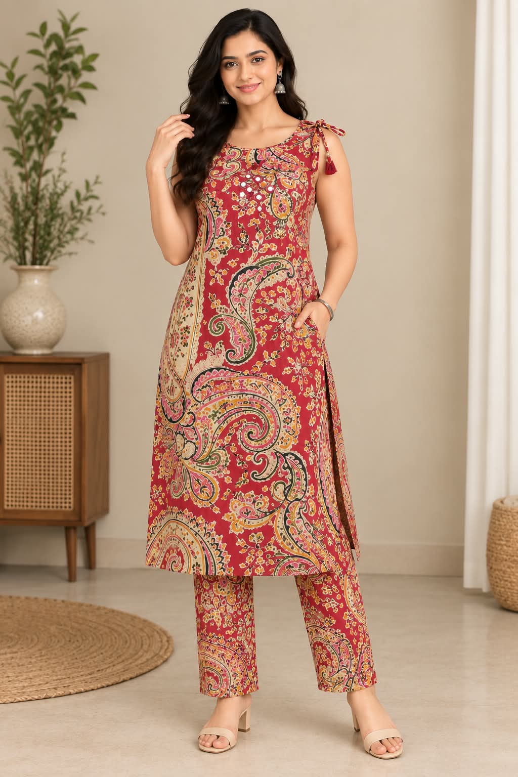 AJRAKH MIRROR CO ORD SET