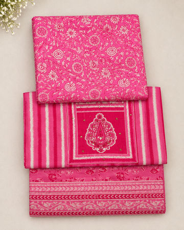PINK MALHAR COTTON UNSTITCHED SUITS