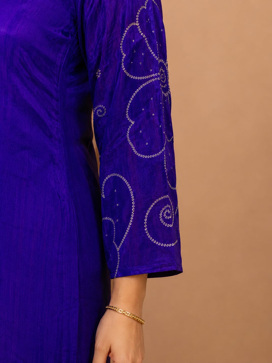 Electric Blue Satin Churidar Set