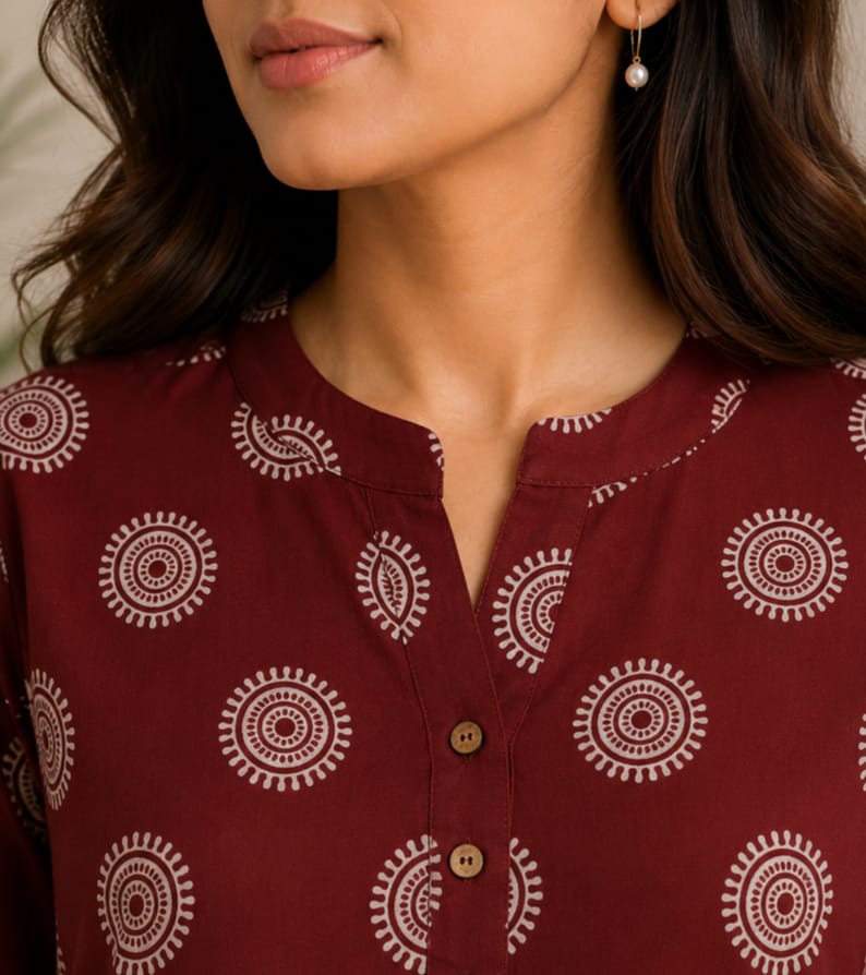 Maroon Chakra Tunic Top