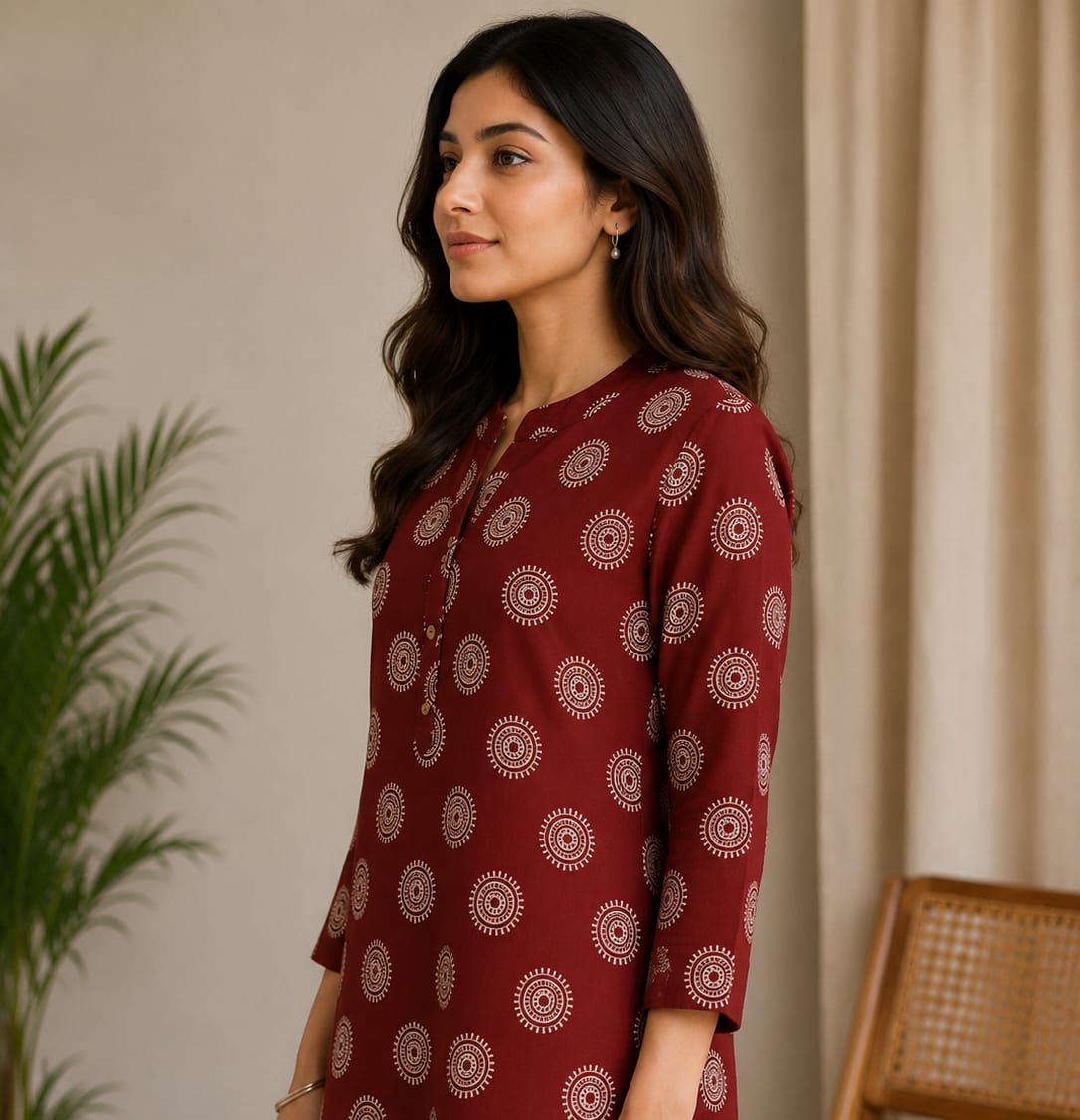 Maroon Chakra Tunic Top