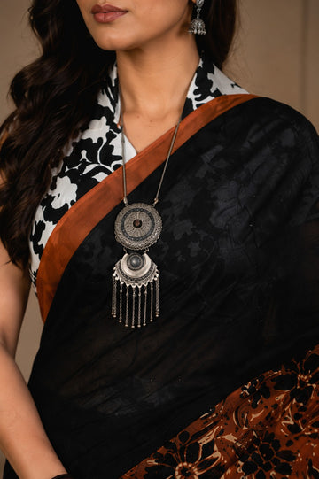 Black Sienna Cotton Saree