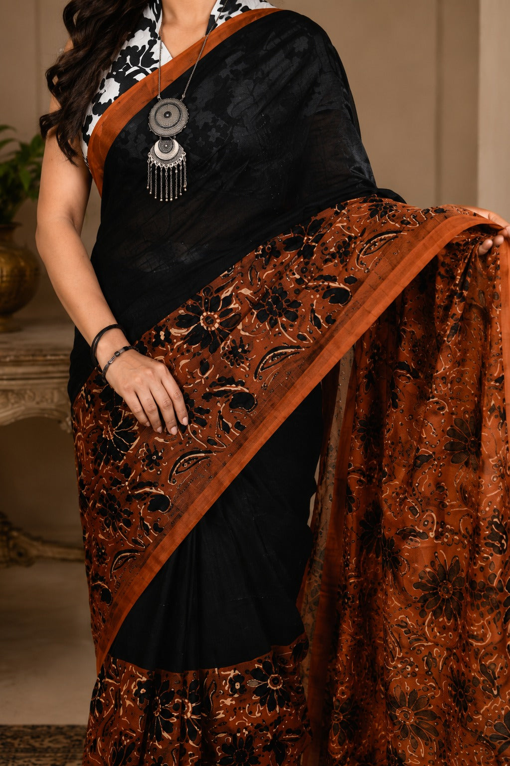 Black Sienna Cotton Saree