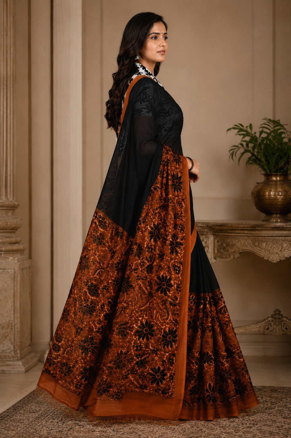 Black Sienna Cotton Saree