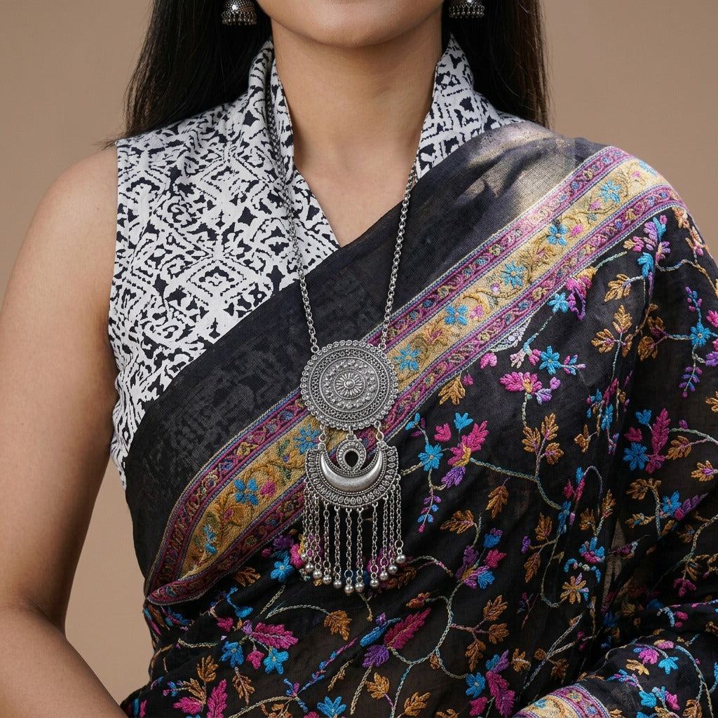 Kusumalata Floral Print Cotton Saree
