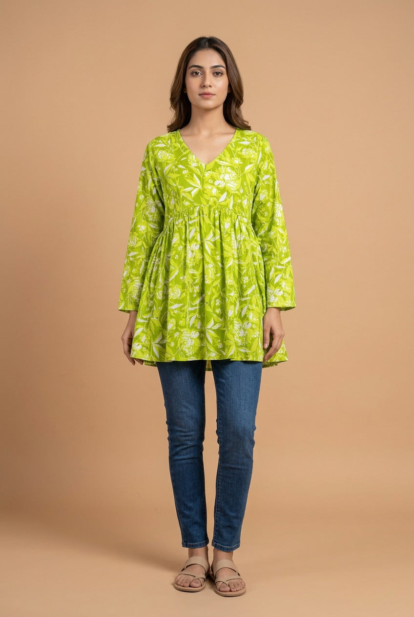 Lime Blossom Tunic Top