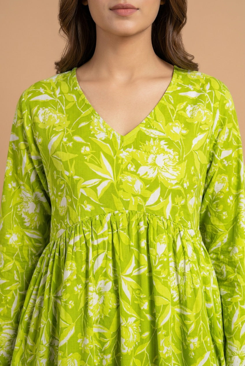 Lime Blossom Tunic Top