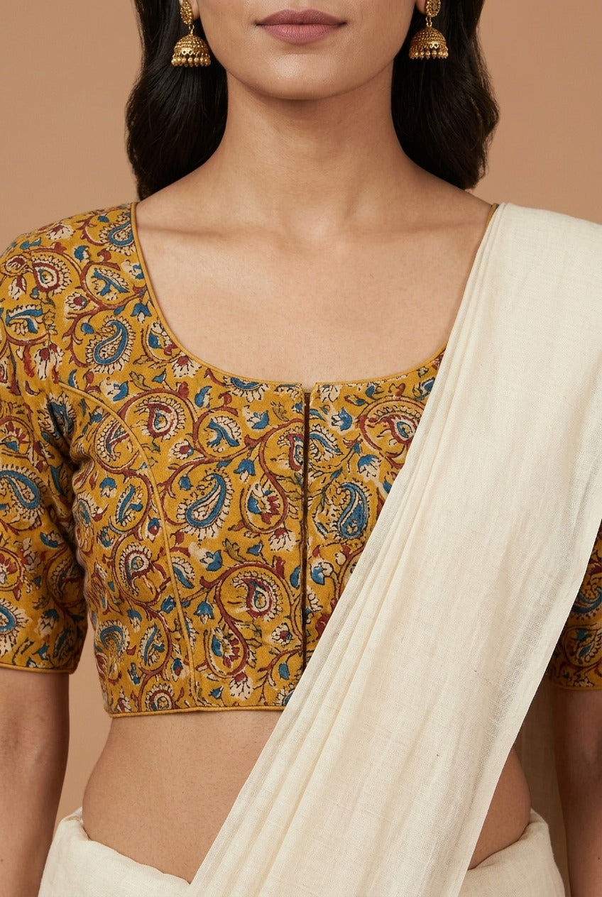 Yellow Kalamkari Print