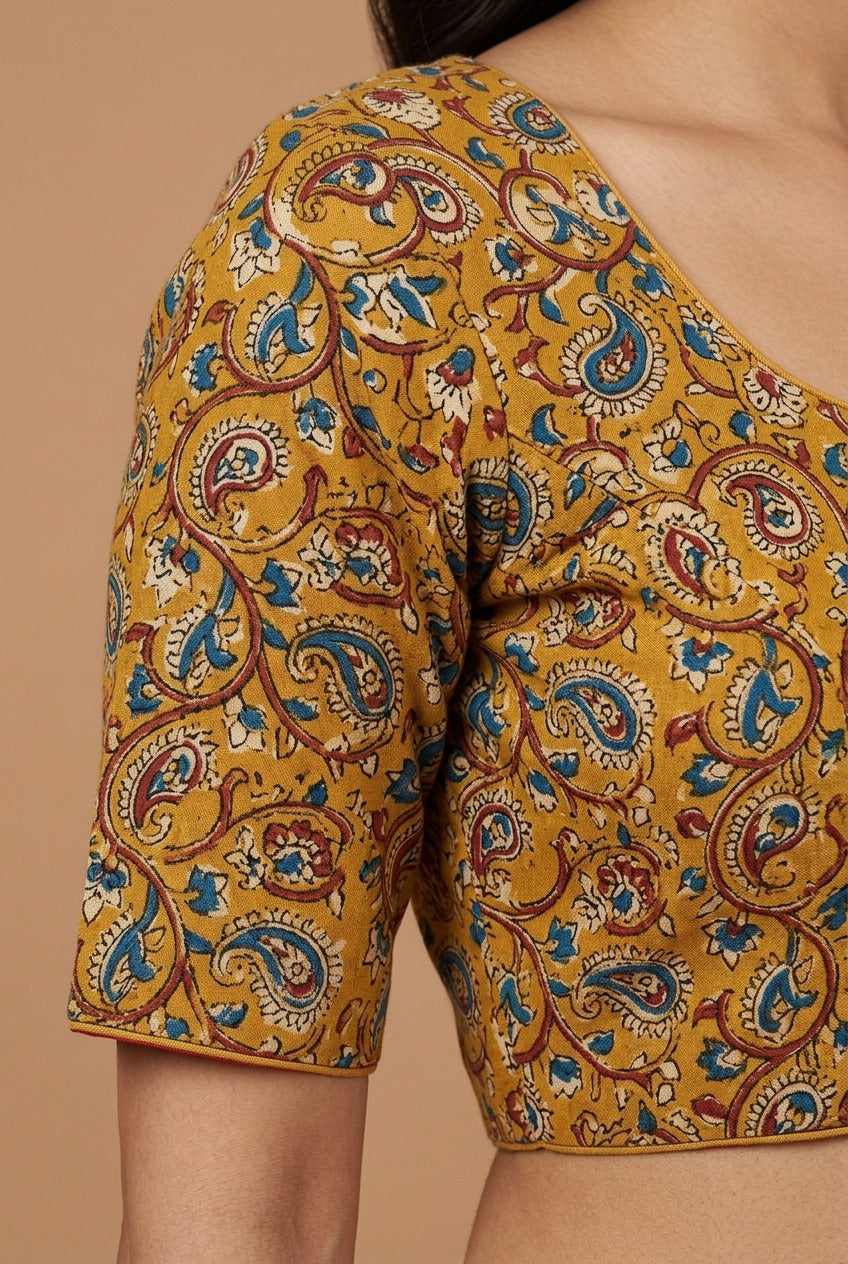 Yellow Kalamkari Print