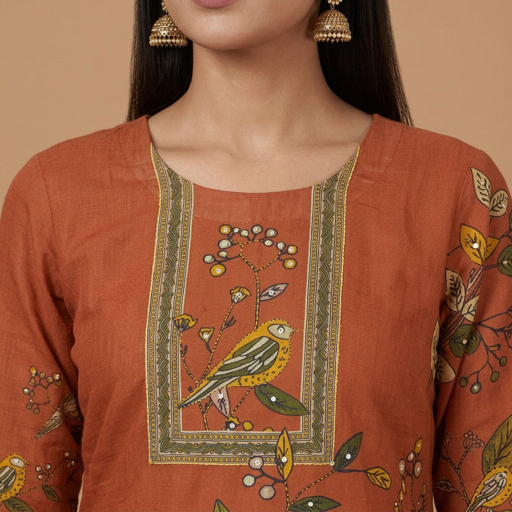 Rust Bird Pure  Mu Lcotton Set