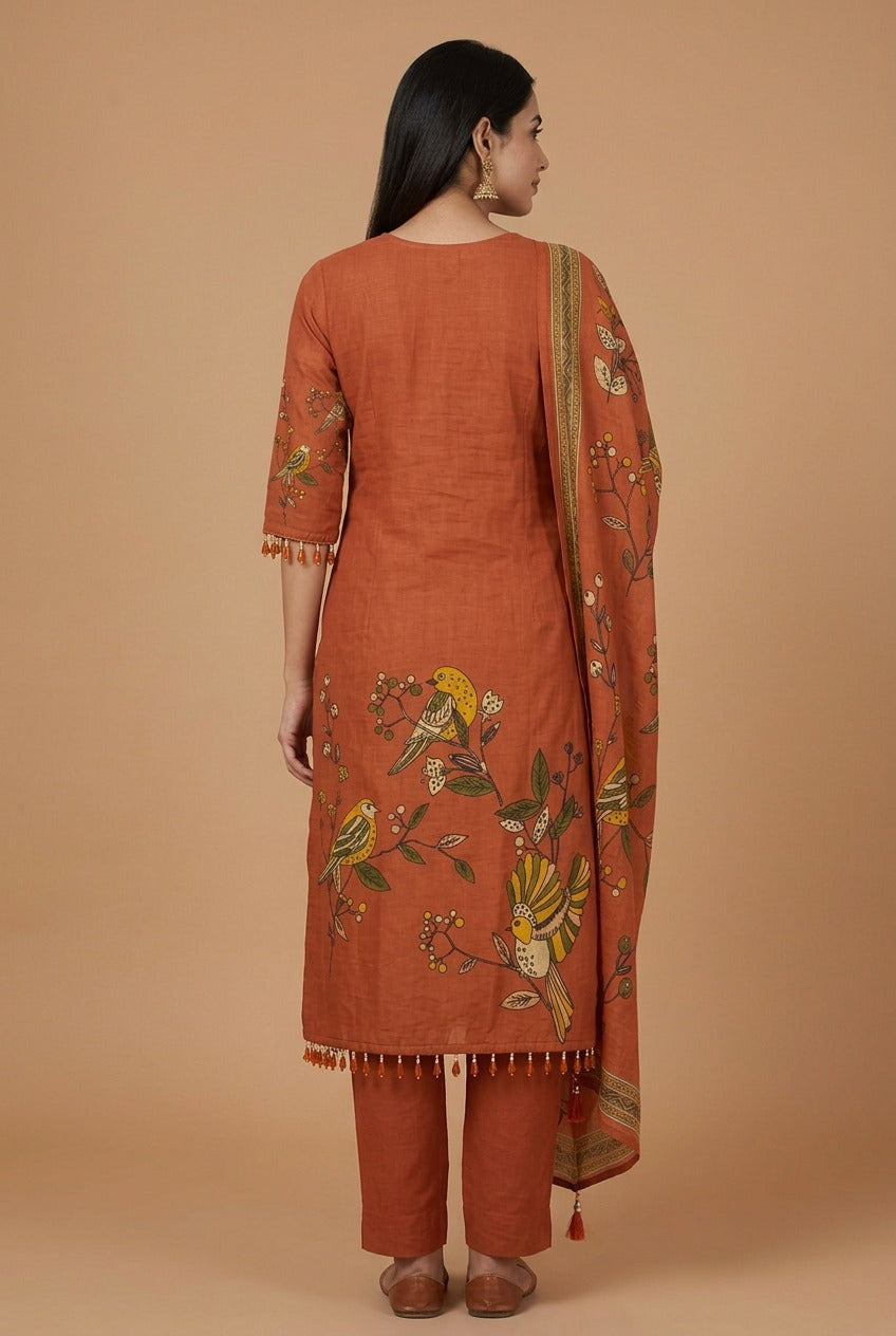 Rust Bird Pure  Mu Lcotton Set