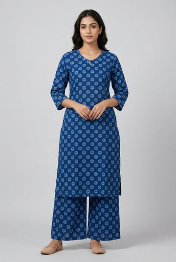 Indigo Chakra Cotton Co Ord Set