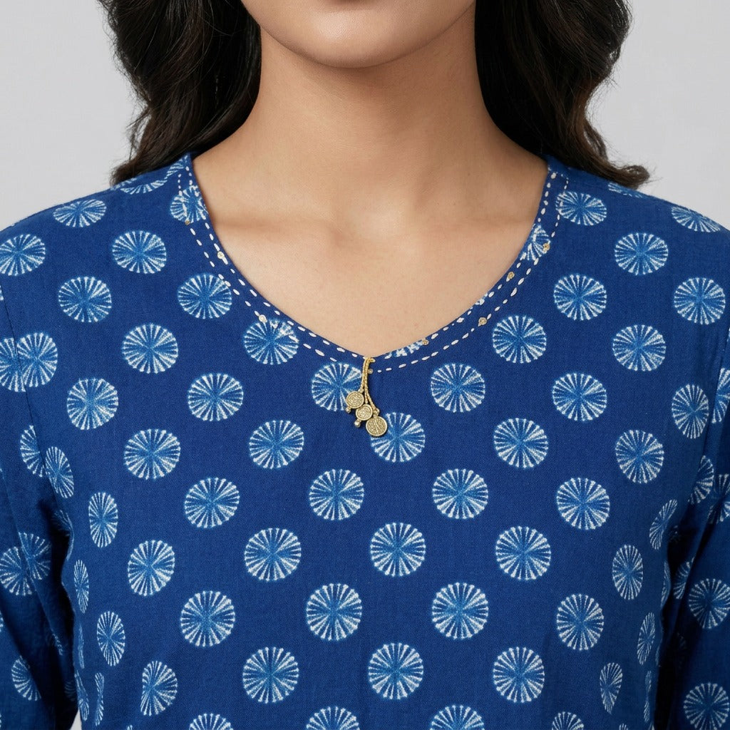 Indigo Chakra Cotton Co Ord Set