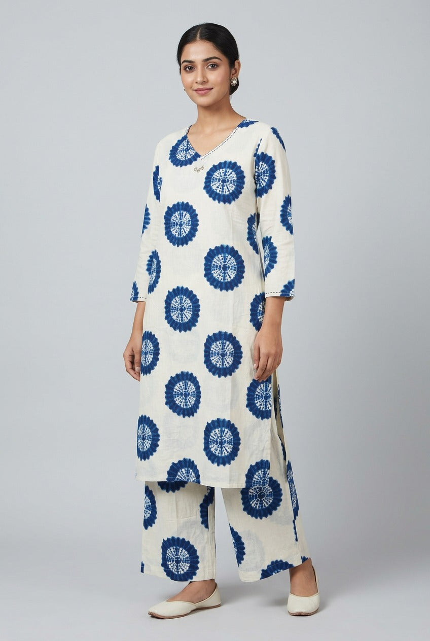 Blue Ripple Cotton Co Ord Set