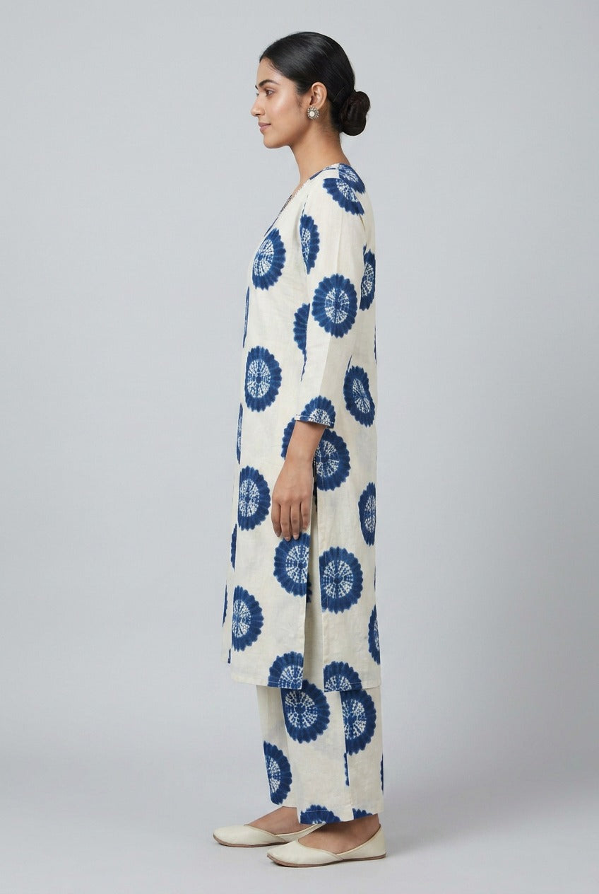 Blue Ripple Cotton Co Ord Set
