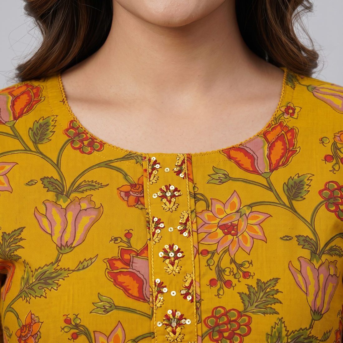 Unstitched Salwar Cotton Sunshine Yellow Jaipur Cotton Suit