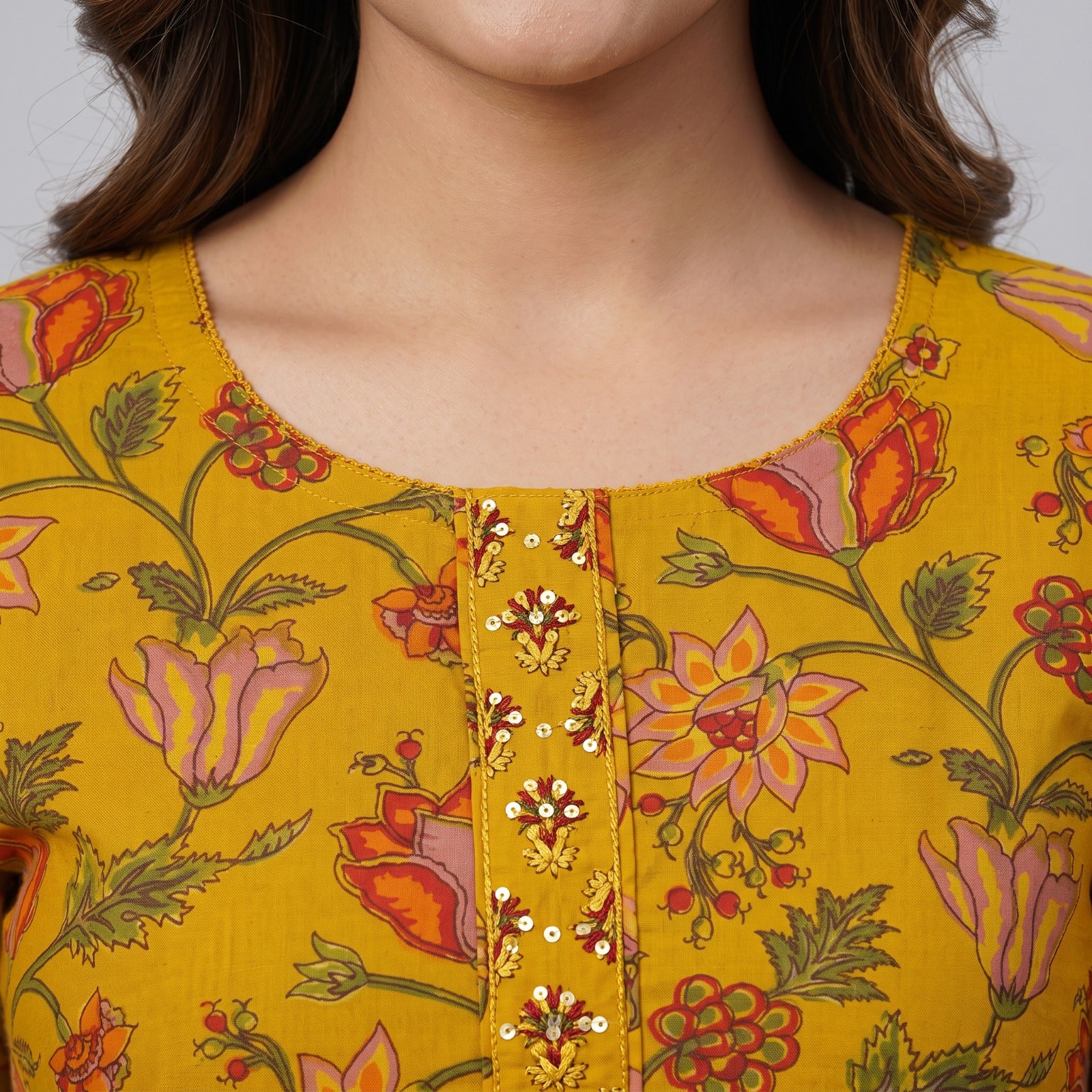 Unstitched Salwar Cotton Sunshine Yellow Jaipur Cotton Suit