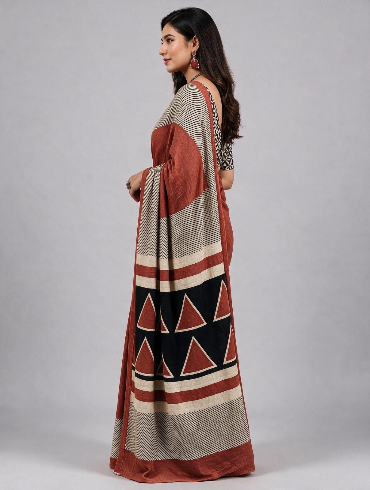 Teracotta Cotton Saree