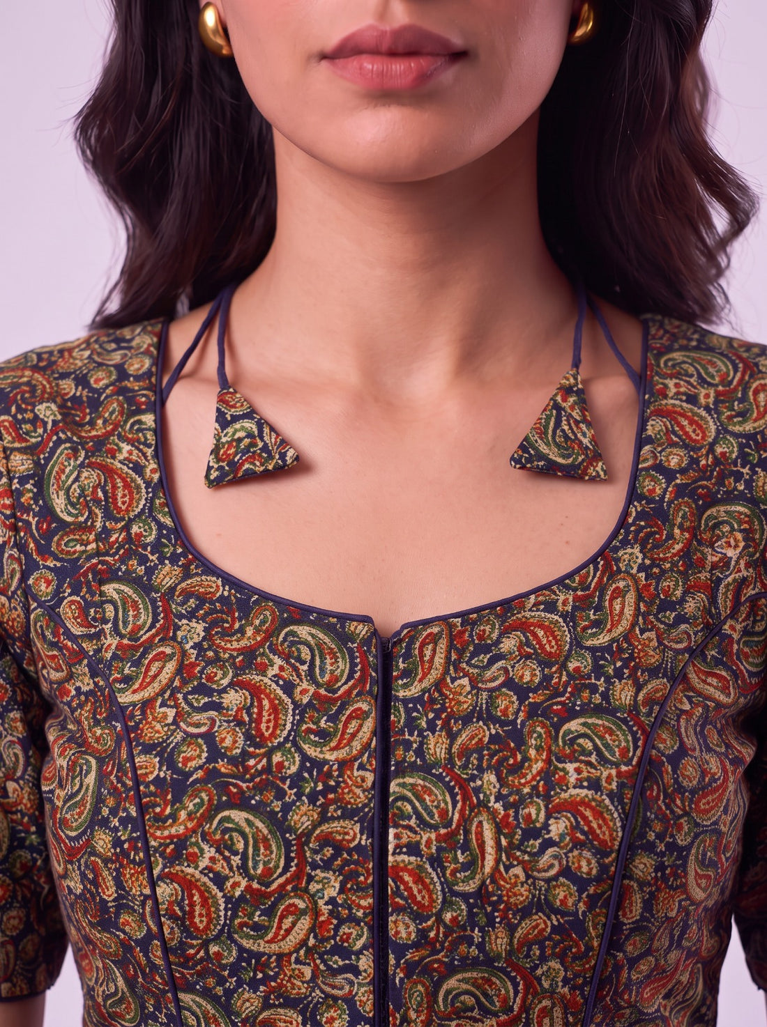 Blue Mango Motifs Readymade Cotton Blouse