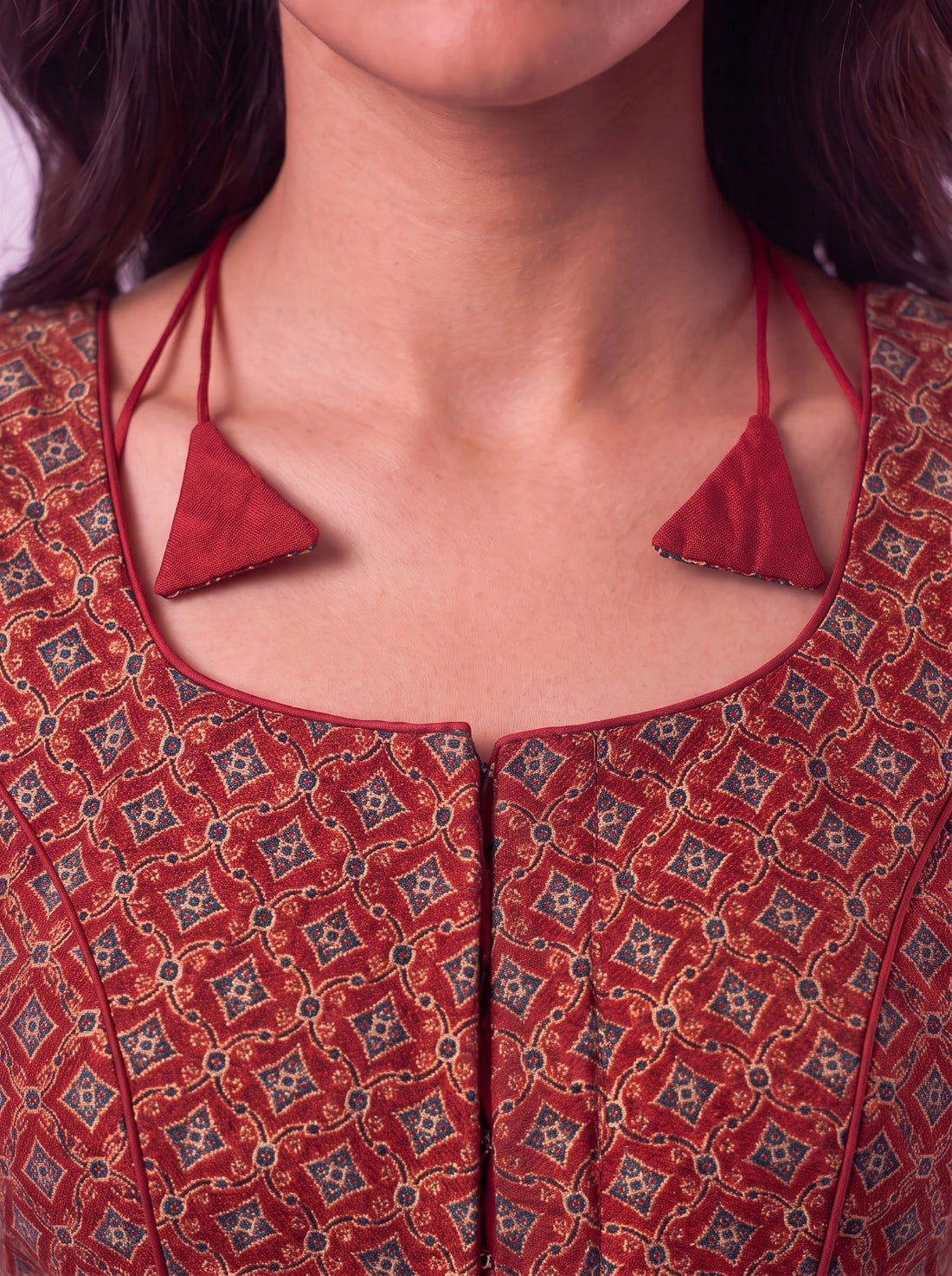 Ajrakh Geometric Print Cotton Readymade Blouse