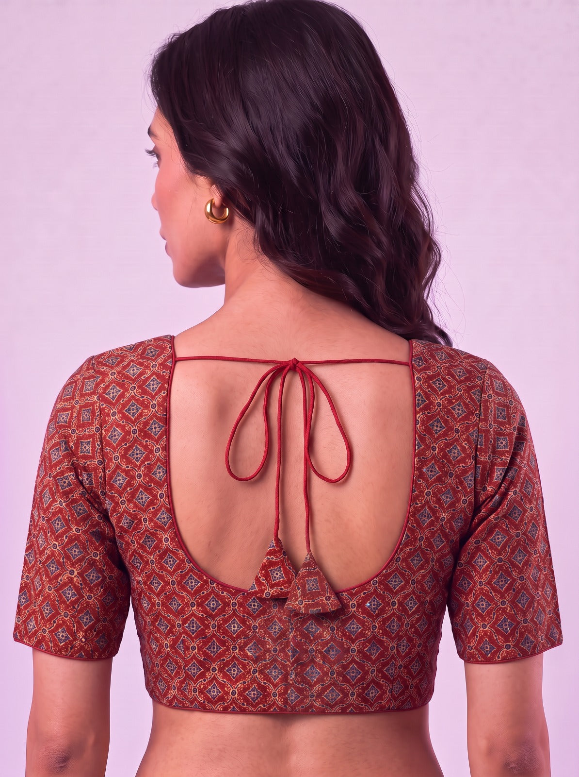 Ajrakh Geometric Print Cotton Readymade Blouse