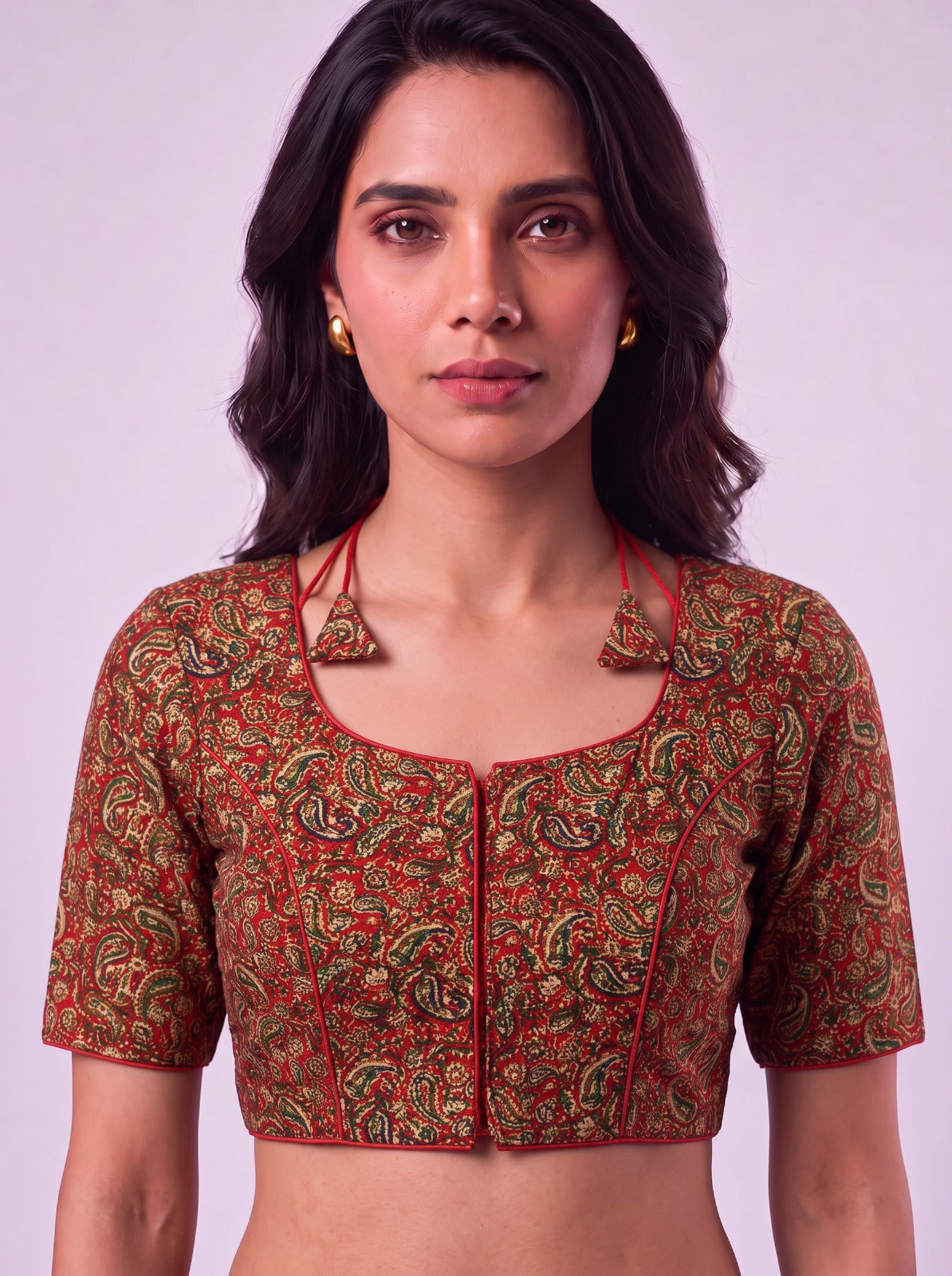 Red Mango Motifs Readymade Cotton Blouse