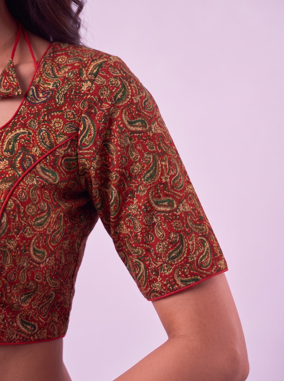 Red Mango Motifs Readymade Cotton Blouse