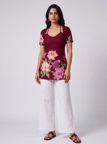 Ananya Red Tunic Top