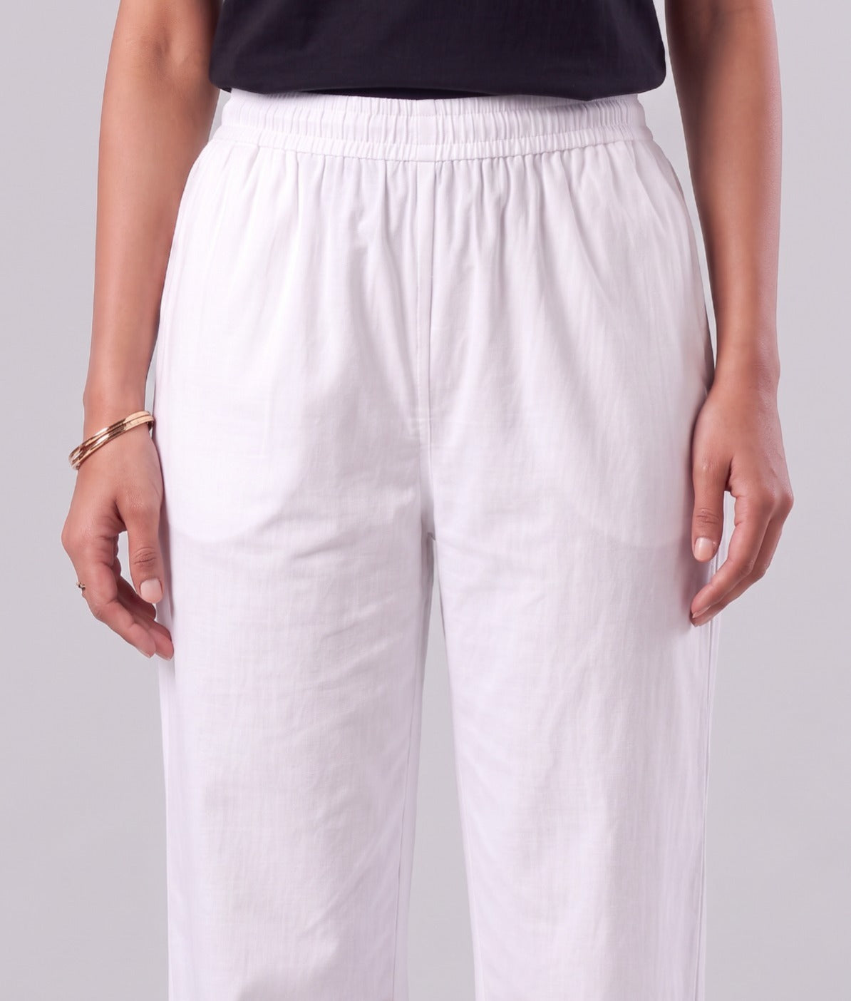 Zivah White Readymade Cotton Straight Pants
