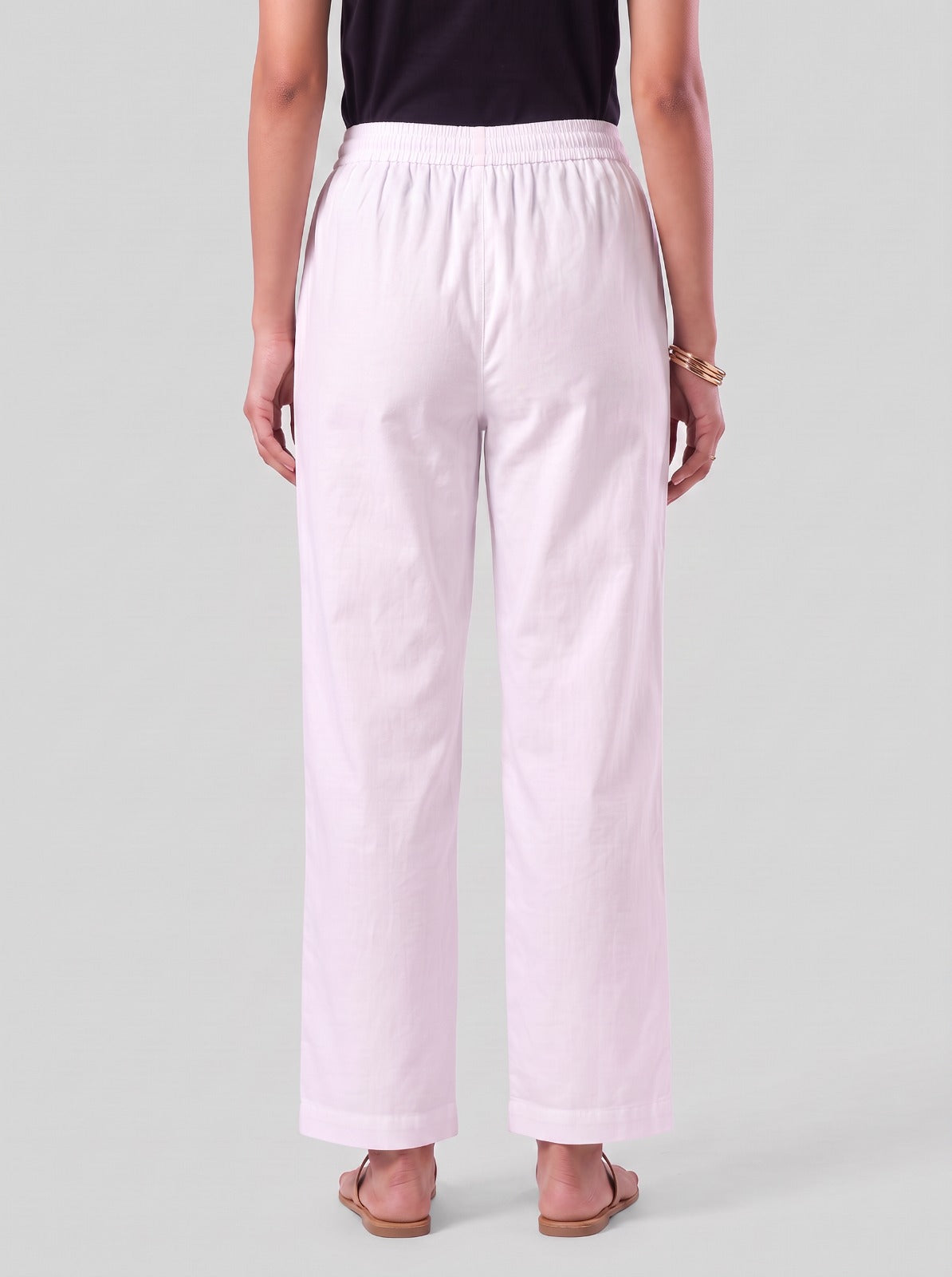 Zivah White Readymade Cotton Straight Pants