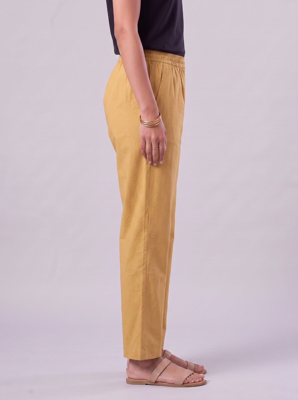 Zivah Golden Beige Readymade Cotton Straight Pants (45-600-3)