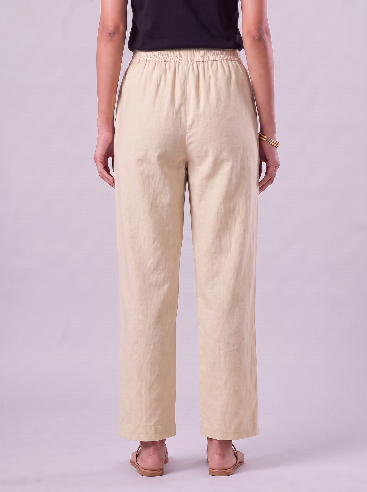 Zivah Cream Readymade Cotton Straight Pants (45-600-3)