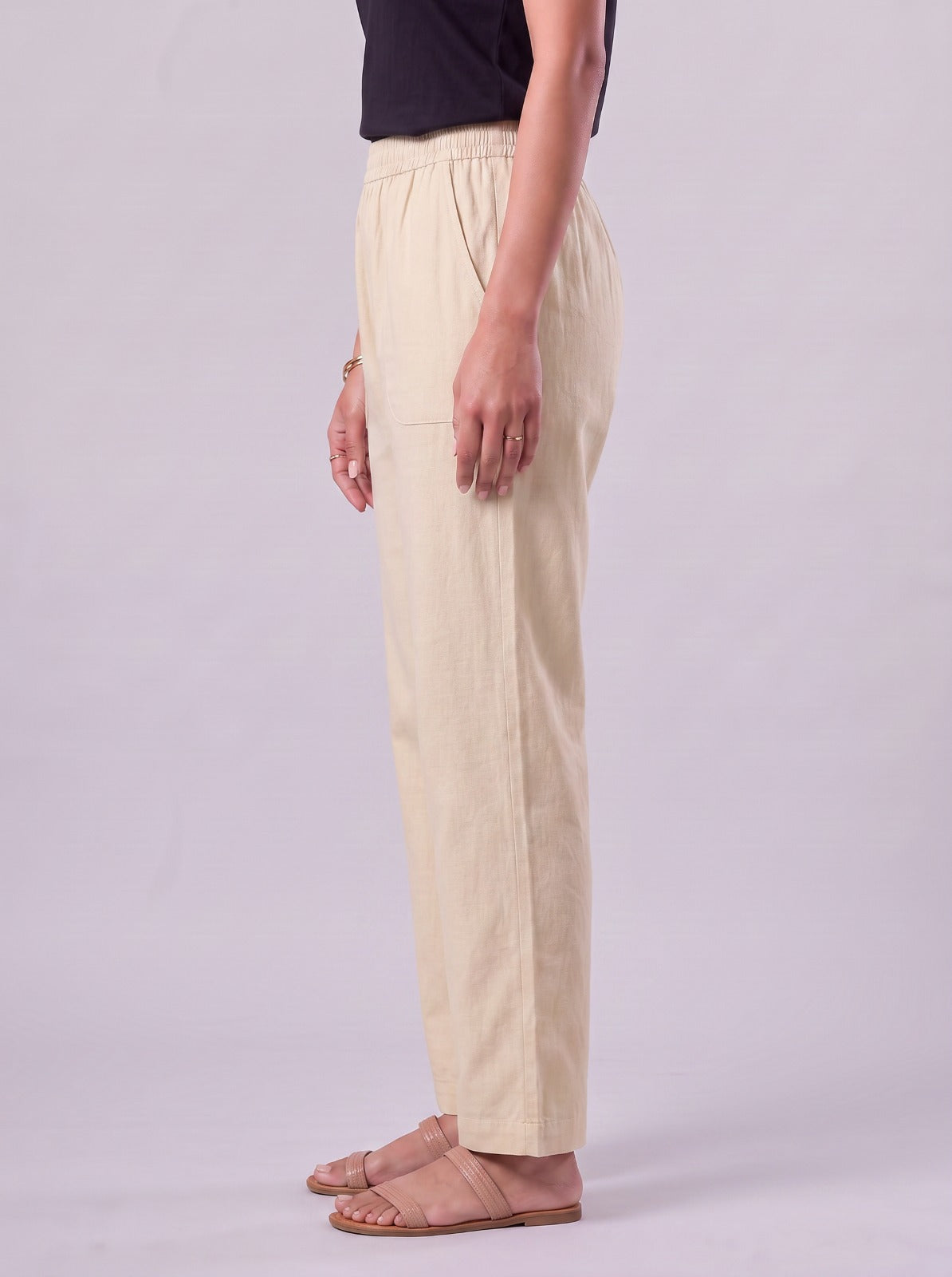 Zivah Cream Readymade Cotton Straight Pants (45-600-3)