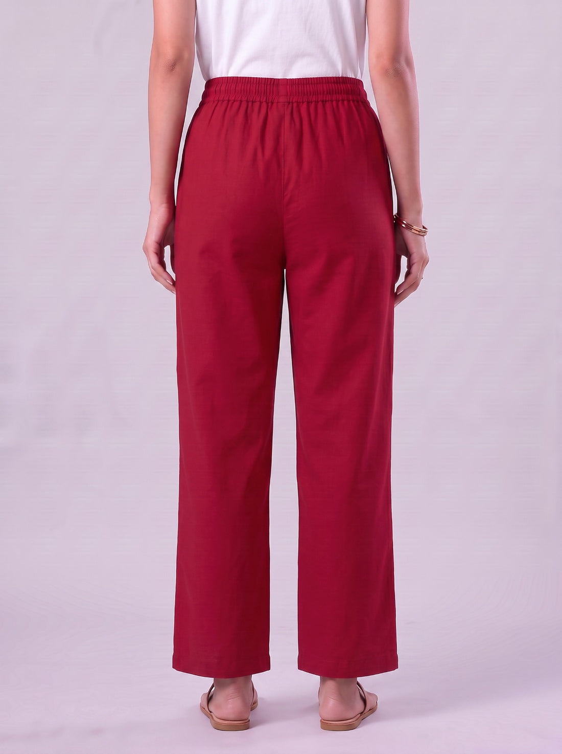 Zivah Reddish Maroon Readymade Cotton Straight Pants ( 45-600-3)