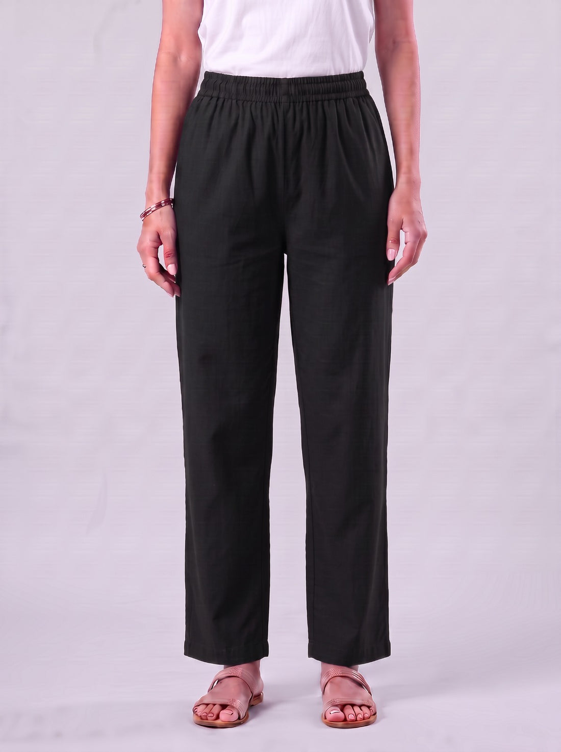 Zivah Black Readymade Cotton Straight Pants ( 45-600-3)