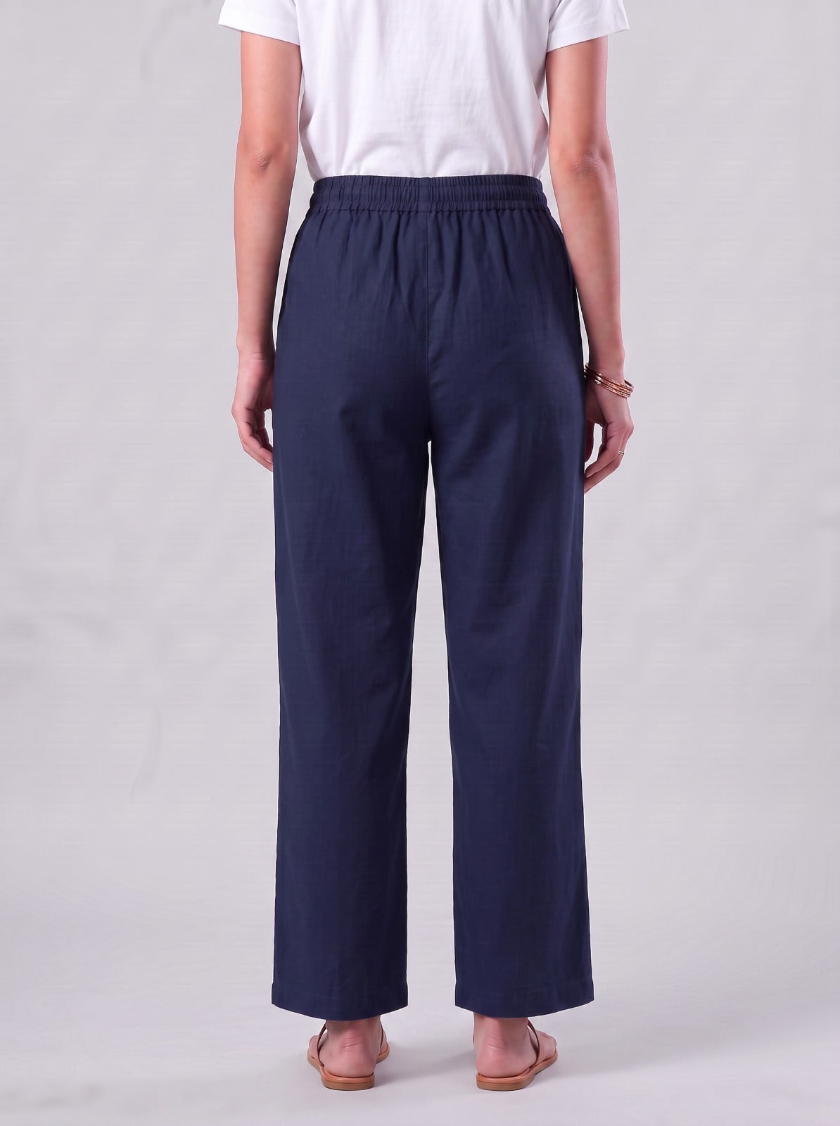 Zivah Navy Blue Readymade Cotton Straight Pants ( 45-600-3)