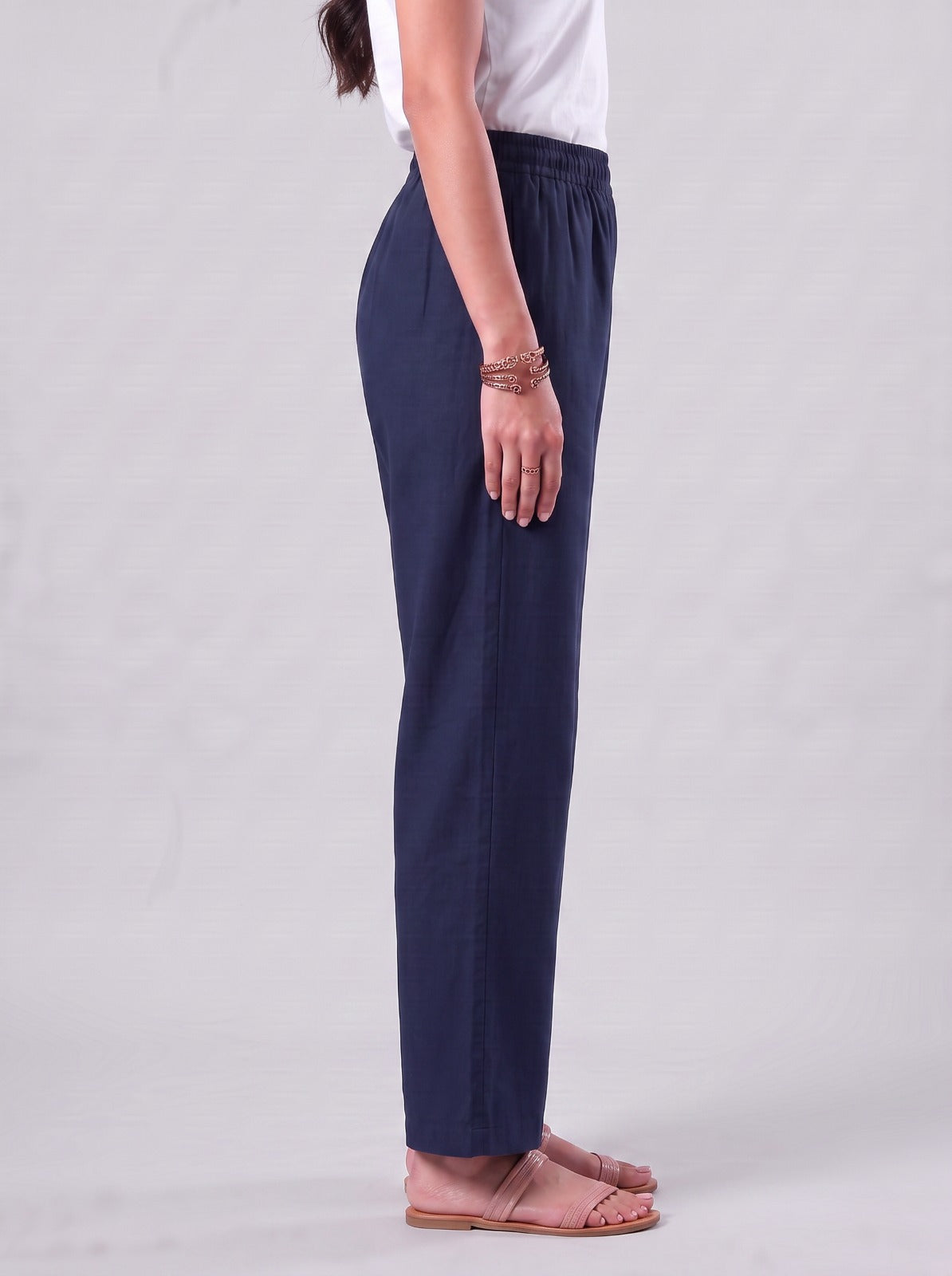 Zivah Navy Blue Readymade Cotton Straight Pants ( 45-600-3)