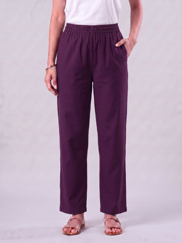 Zivah Burgundy Readymade Cotton Straight Pants ( 45-600-3)