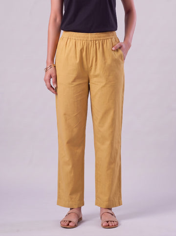 Zivah Golden Beige Readymade Cotton Straight Pants (45-600-3)