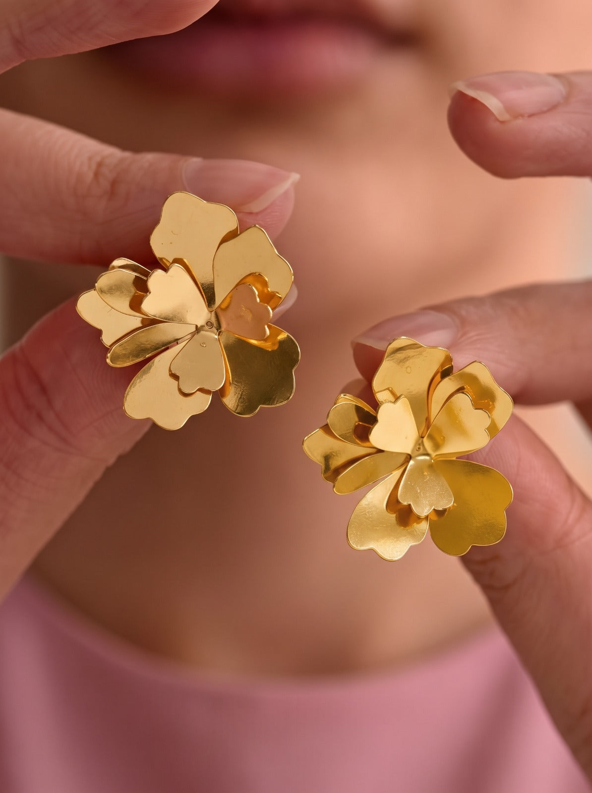 Gold Petal Earrings