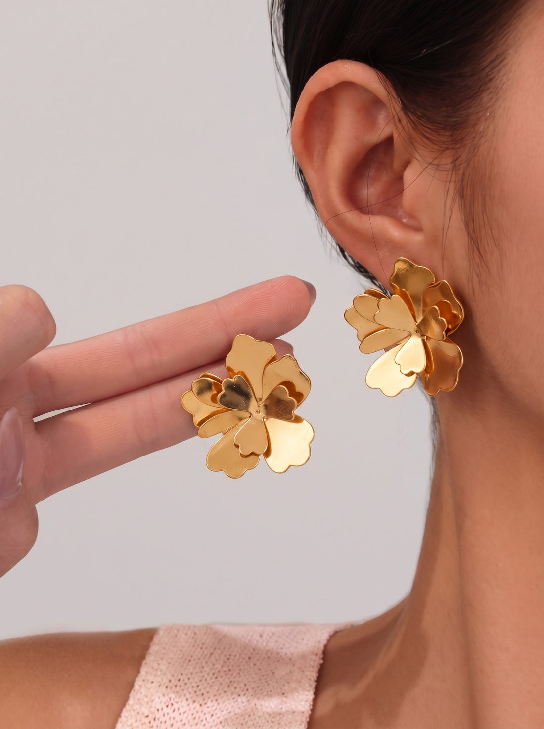 Gold Petal Earrings