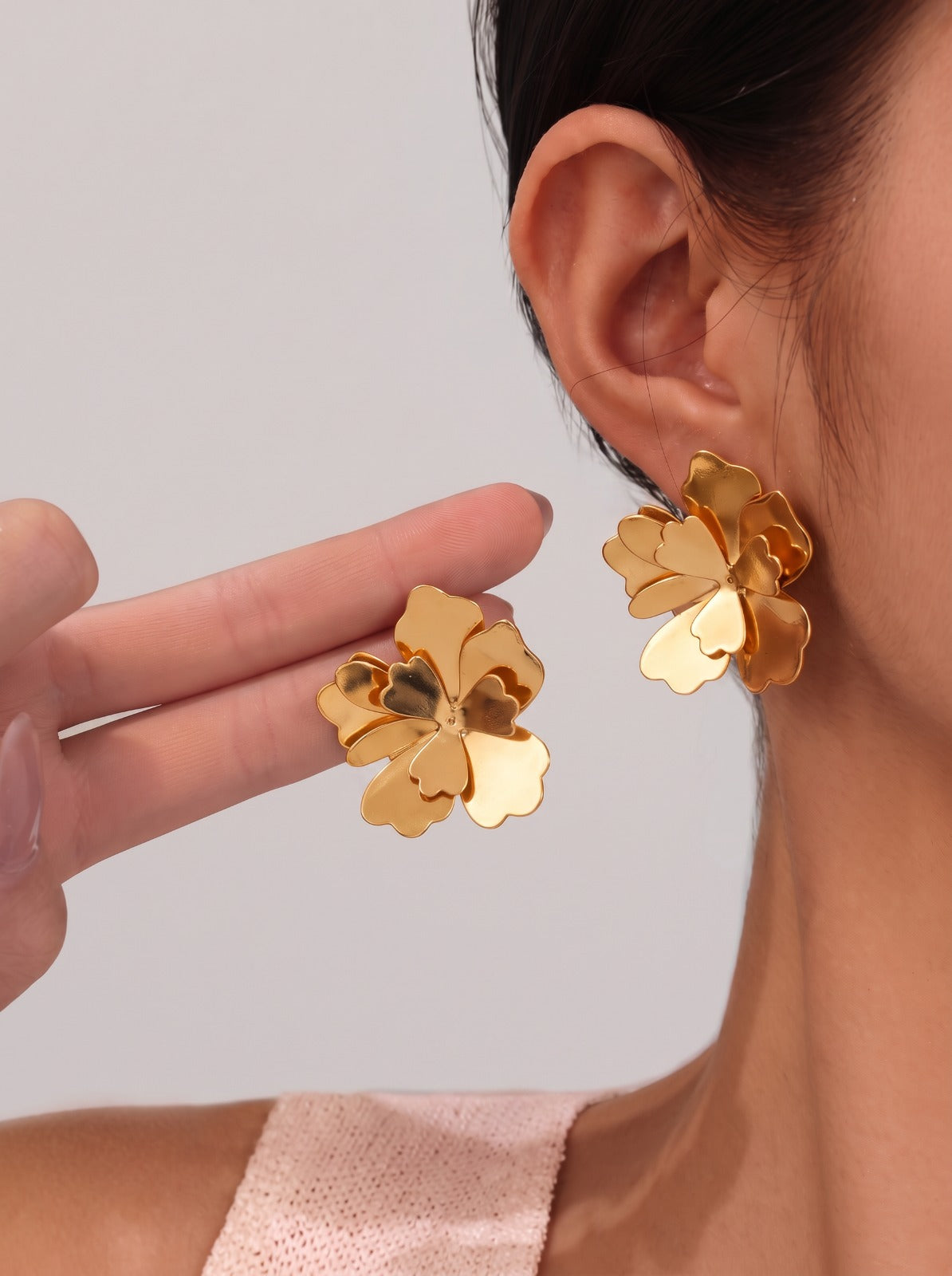 Gold Petal Earrings