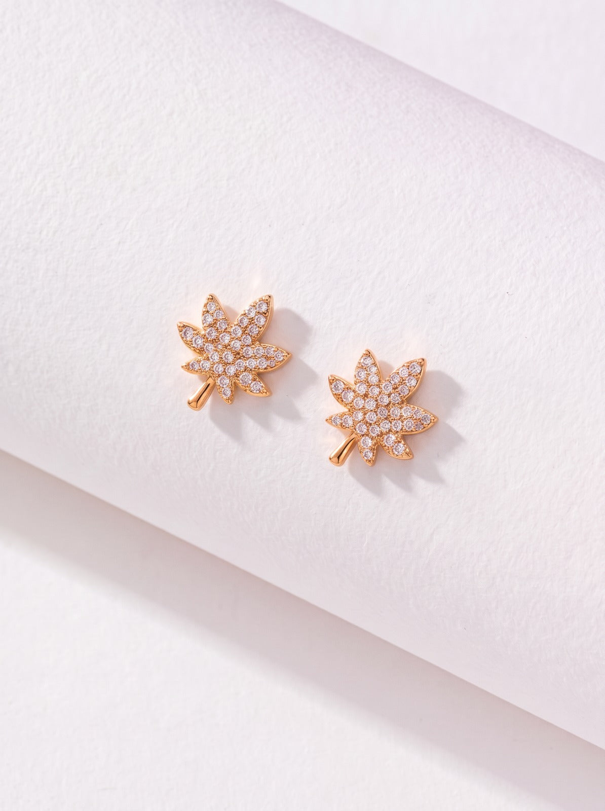 Rose Gold Leaf Earrings